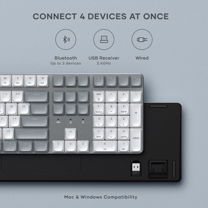 Bluetooth механична нископрофилна клавиатура Satechi SM3 Slim, подсветка, US подредба, Light - ST-KSM3LT-EN - 14