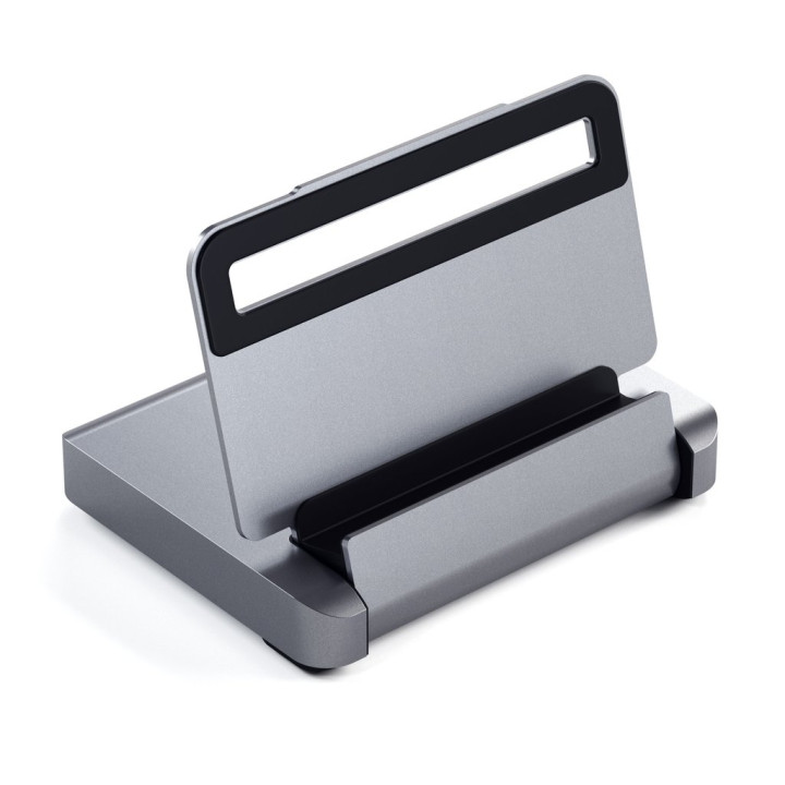 Докинг станция Satechi Aluminium Stand & Hub за iPad Pro, USB-C PD до 60W, 4K HDMI 60Hz, USB-A, SD четец, аудио жак 3.5mm, Space