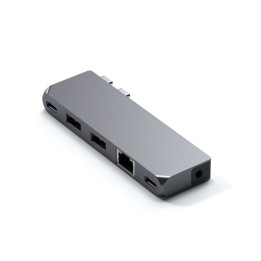 USB хъб Satechi Aluminium Pro Mini, 1x USB4 96W с изход за дисплей до 6K 60Hz, 2x USB-A 3.0, 1x Ethernet, 1x USB-C, 1x Audio, Sp