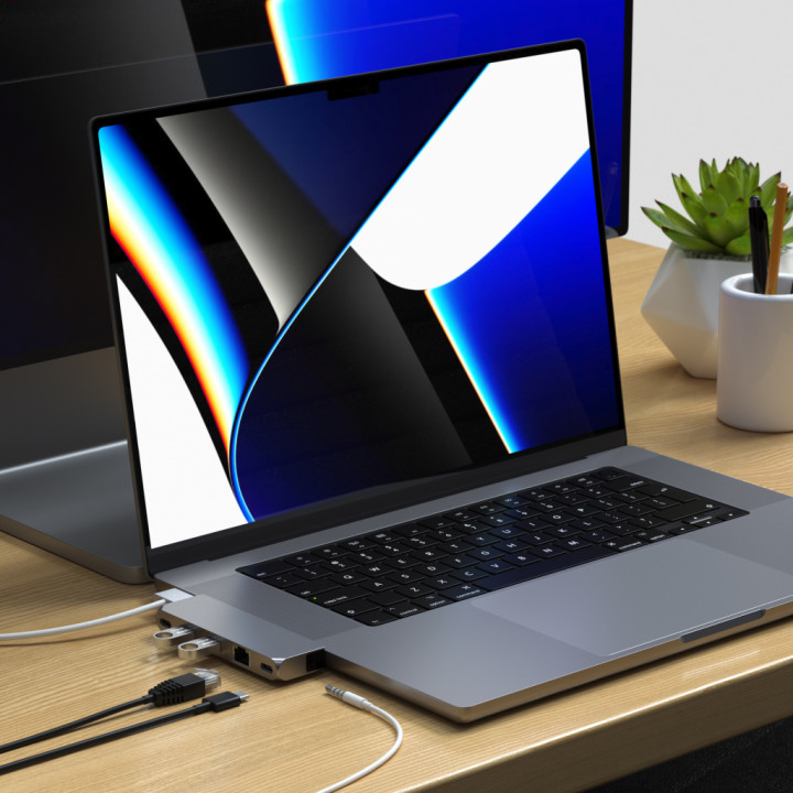 USB хъб Satechi Aluminium Pro Mini, 1x USB4 96W с изход за дисплей до 6K 60Hz, 2x USB-A 3.0, 1x Ethernet, 1x USB-C, 1x Audio, Sp