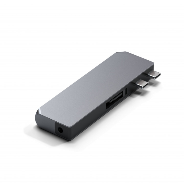 USB хъб Satechi Aluminium Pro Mini, 1x USB4 96W с изход за дисплей до 6K 60Hz, 2x USB-A 3.0, 1x Ethernet, 1x USB-C, 1x Audio, Sp