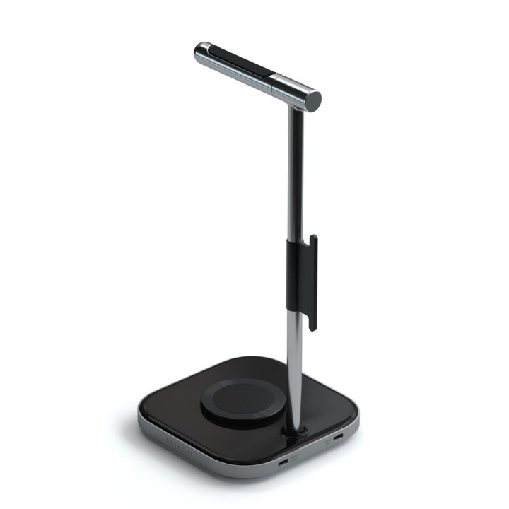 Стойка за слушалки със безжично зарядно Satechi 2-in-1, USB-C, Space Grey - ST-UCHSMCM - 6