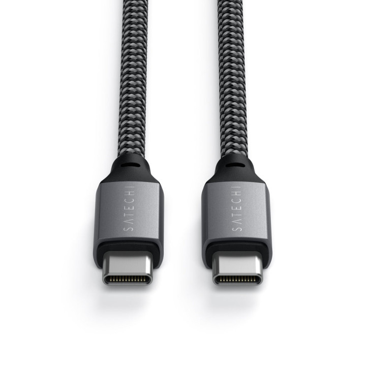 Кабел Satechi, USB-C към USB-C 100W, плетен, 2m, Grey - ST-TCC2MM - 4