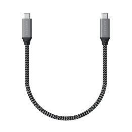Кабел Satechi USB4 C-to-C, 40Gbps, 25cm, плетен, сив - ST-U4C25M - 1