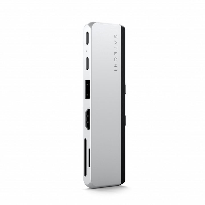 Хъб Satechi Dual USB-C за Surface Pro 9, 1x USB4 100W PD, 1x HDMI 2.0 4K/60Hz, 2x USB-C 3.2 Gen 2, 1x USB-A 3.2 Gen 2, SD/microS