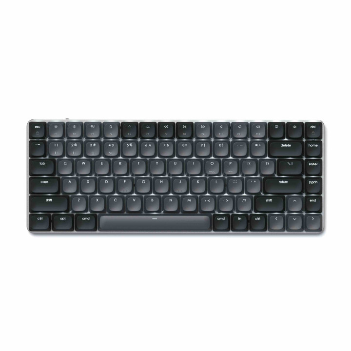 Bluetooth механична нископрофилна геймърска клавиатура Satechi SM1 Slim, Windows клавиши, подсветка, 2.4GHz USB приемник, черна 