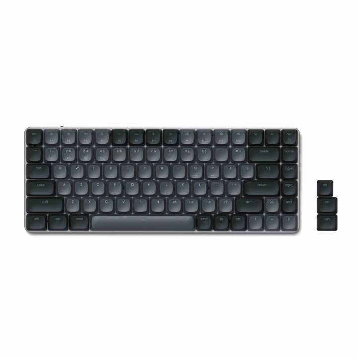 Bluetooth механична нископрофилна геймърска клавиатура Satechi SM1 Slim, Windows клавиши, подсветка, 2.4GHz USB приемник, черна 