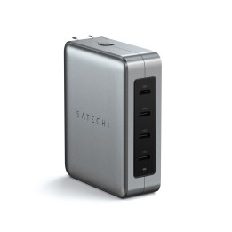 Зарядно устройство Satechi Travel Charger, 145W, 4x USB-C PD, адаптери UK/EU/AU/US, калъф тип мрежа, Space Grey - ST-W145GTM - 1