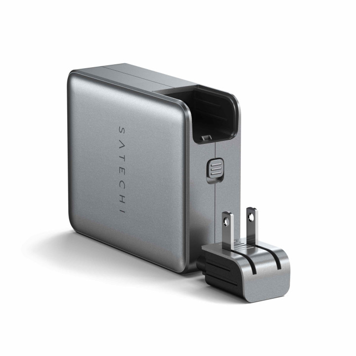 Зарядно устройство Satechi Travel Charger, 145W, 4x USB-C PD, адаптери UK/EU/AU/US, калъф тип мрежа, Space Grey - ST-W145GTM - 7