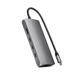 USB-C хъб Satechi MultiPort Adapter V3, 8K, Ethernet, Space Gray - ST-P8KEM - 1