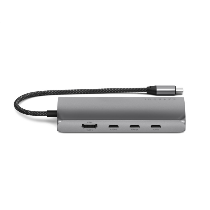 USB-C хъб Satechi MultiPort Adapter V3, 8K, Ethernet, Space Gray - ST-P8KEM - 2