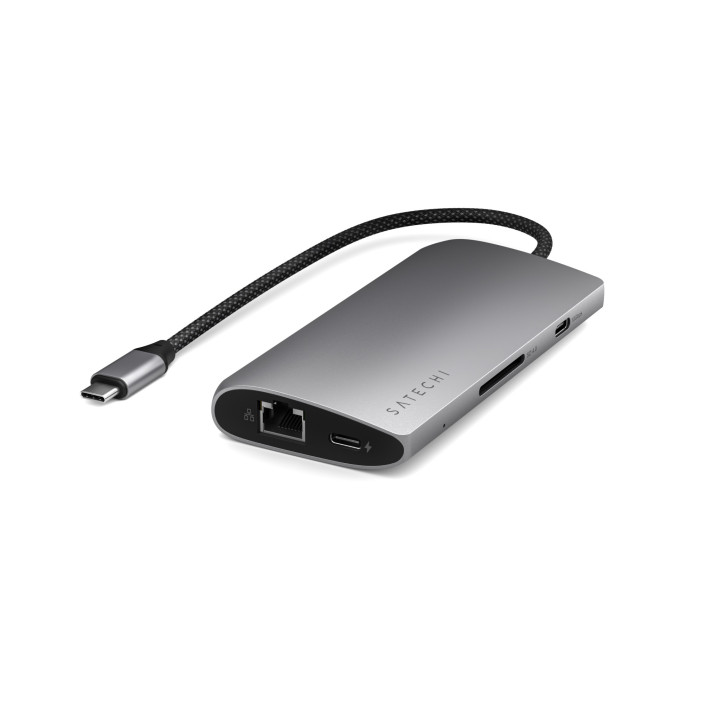 USB-C хъб Satechi MultiPort Adapter V3, 8K, Ethernet, Space Gray - ST-P8KEM - 4