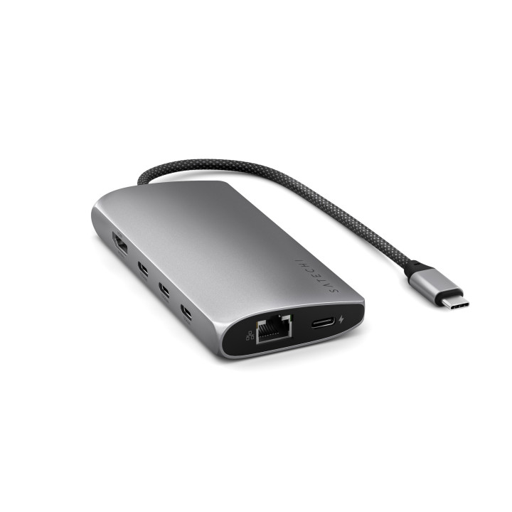 USB-C хъб Satechi MultiPort Adapter V3, 8K, Ethernet, Space Gray - ST-P8KEM - 6