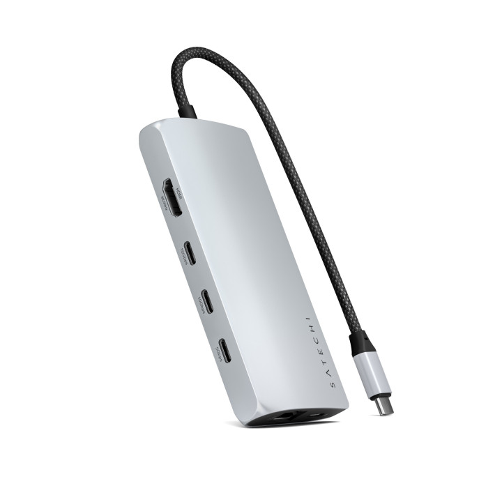 USB-C хъб Satechi MultiPort Adapter V3, 8K, HDMI, Ethernet, Silver - ST-P8KES - 1