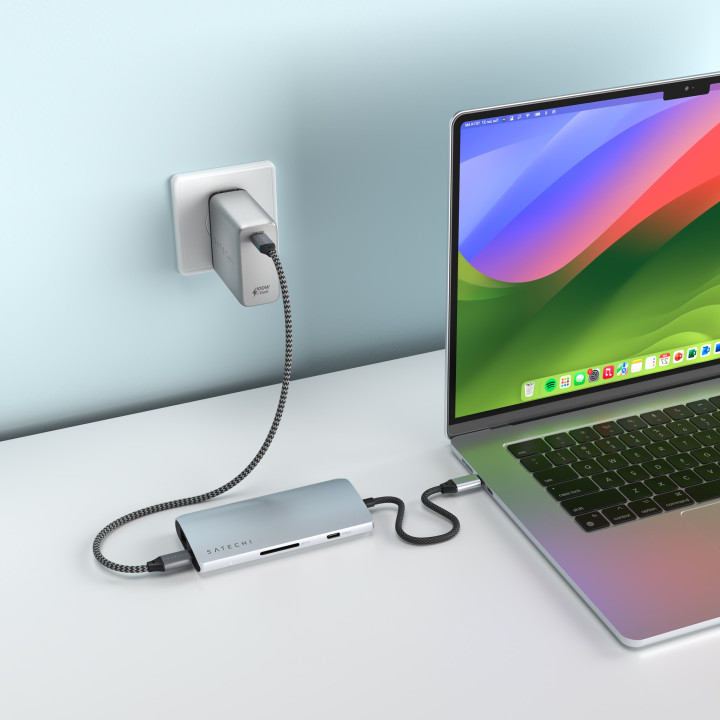 USB-C хъб Satechi MultiPort Adapter V3, 8K, HDMI, Ethernet, Silver - ST-P8KES - 2