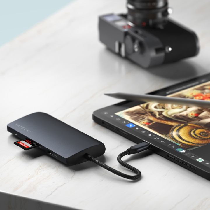 USB-C хъб Satechi MultiPort Adapter 8K, Ethernet, HDMI, V3, Midnight - ST-P8KED - 3