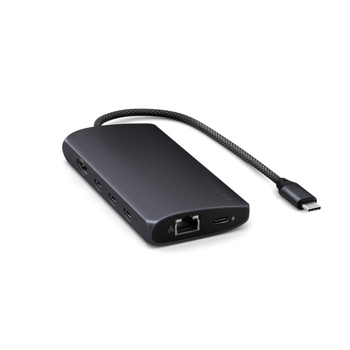 USB-C хъб Satechi MultiPort Adapter 8K, Ethernet, HDMI, V3, Midnight - ST-P8KED - 8