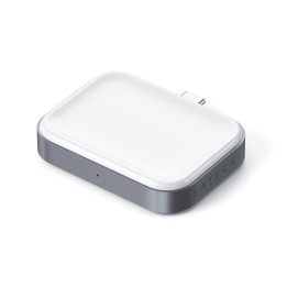 Безжично зарядно Satechi, докинг станция за AirPods 5W USB-C, Space Grey - ST-TCWCDM - 1