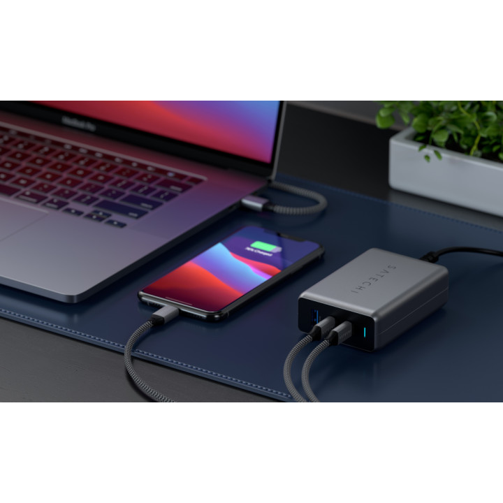 Зарядно устройство Satechi Compact GaN, 100W, 4x USB-C PD, 1x USB-A - ST-TC100GM-EU - 6