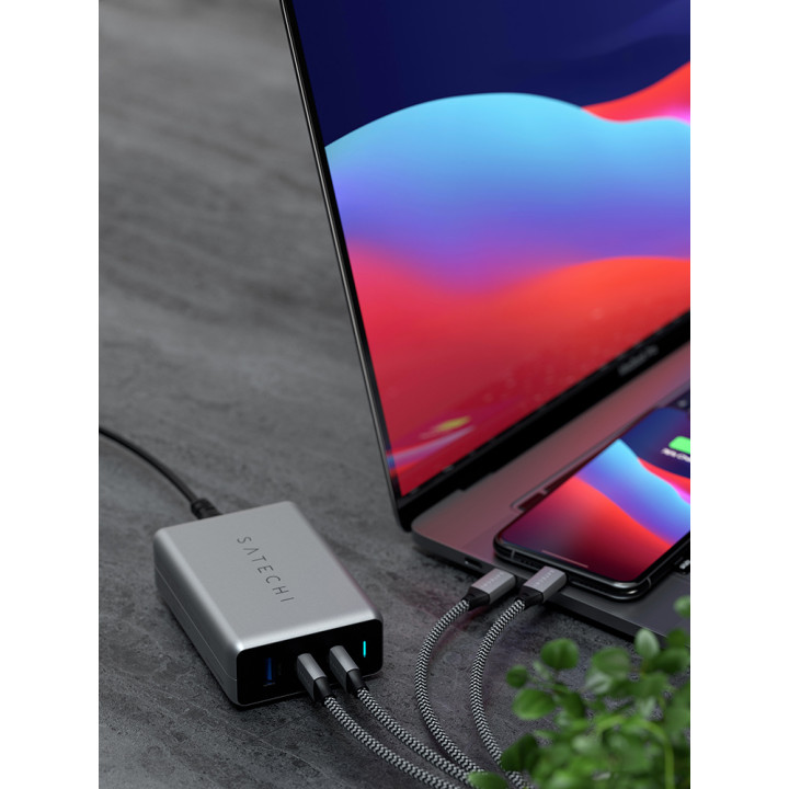 Зарядно устройство Satechi Compact GaN, 100W, 4x USB-C PD, 1x USB-A - ST-TC100GM-EU - 7