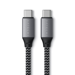 USB-C кабел Satechi, USB-C към USB-C, 25cm, Space Grey - ST-TCC10M - 1