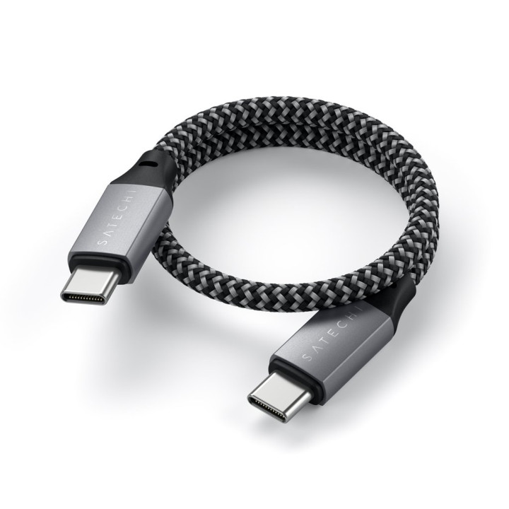 USB-C кабел Satechi, USB-C към USB-C, 25cm, Space Grey - ST-TCC10M - 4