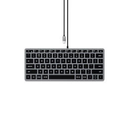 Клавиатура Satechi Slim W1, жична, USB-C, с подсветка, US layout, Space Grey - ST-UCSW1M - 1