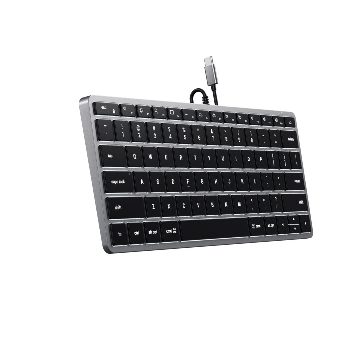 Клавиатура Satechi Slim W1, жична, USB-C, с подсветка, US layout, Space Grey - ST-UCSW1M - 4