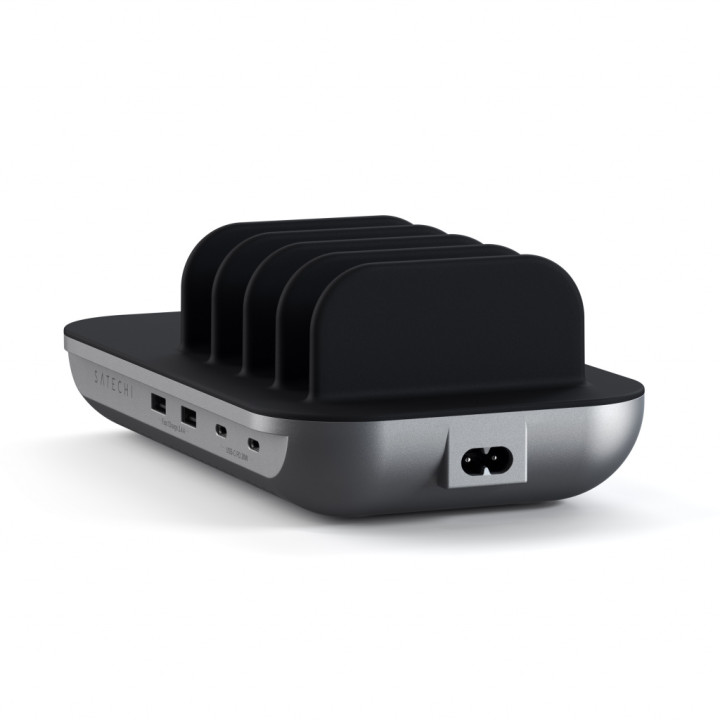 Зарядна станция Satechi Dock 5, 2x USB-C PD 20W, 2x USB-A 12W, безжично зареждане, Space Grey - ST-WCS5PM-EU - 5