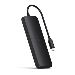 USB-C хъб Satechi Aluminium Hybrid Multiport, SSD кутия, HDMI 4K, 2 x USB-A 3.1 Gen 2 до 10 Gbps, Black - ST-UCHSEK - 1