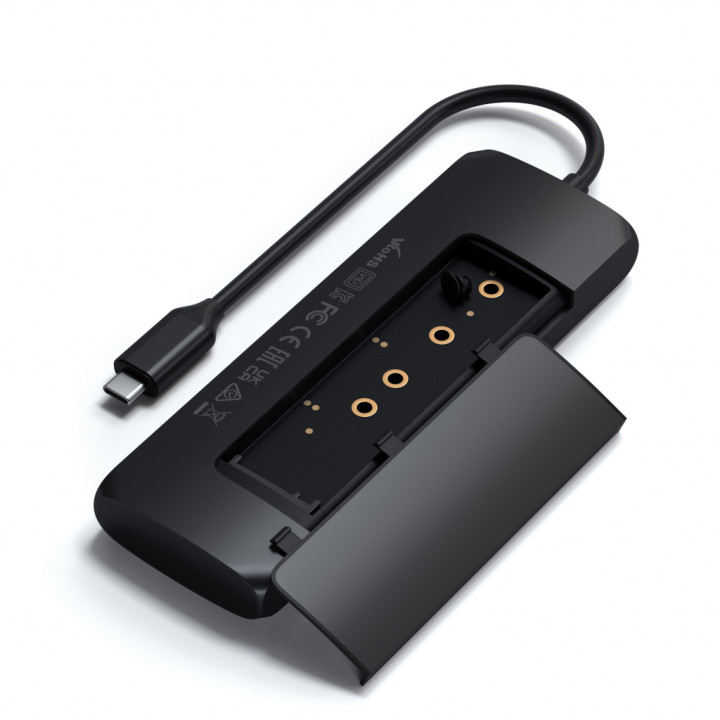 USB-C хъб Satechi Aluminium Hybrid Multiport, SSD кутия, HDMI 4K, 2 x USB-A 3.1 Gen 2 до 10 Gbps, Black - ST-UCHSEK - 5