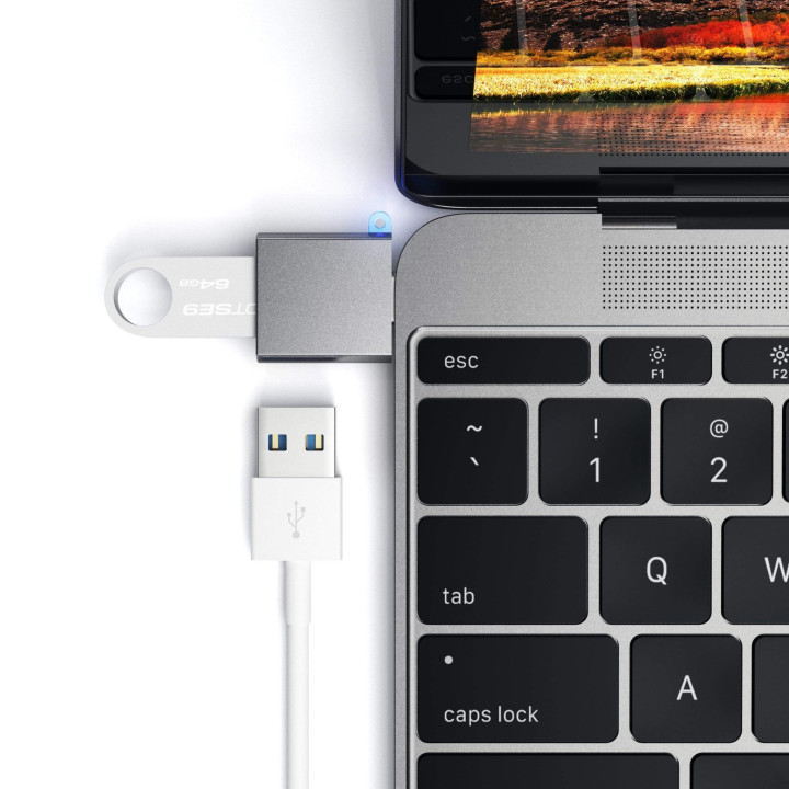Адаптер Satechi, USB-C към USB-A 3.0, Space Grey - ST-TCUAM - 5