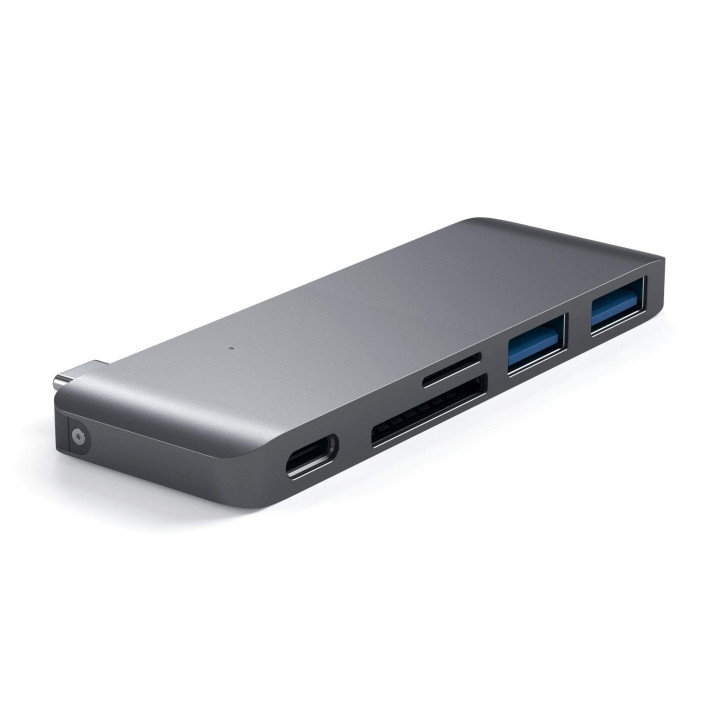 USB хъб Satechi Aluminium Type-C Passthrough, 3x USB 3.0, MicroSD четец, Space Grey - ST-TCUPM - 3