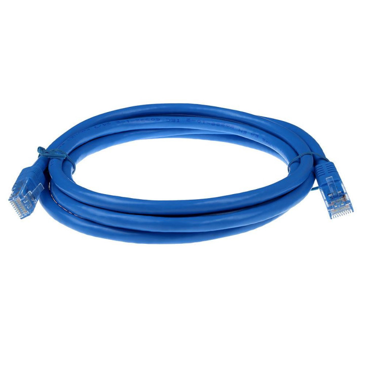 Мрежов пач кабел ACT, U/UTP Cat 6, RJ-45 - RJ-45, 2 м, медни проводници, син - IB8602 - 2