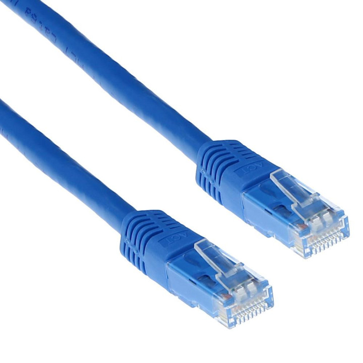 Мрежов пач кабел ACT, U/UTP Cat 6, RJ-45 - RJ-45, 1 m, медни проводници, син - IB8601 - 1