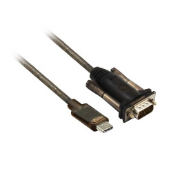 Конвертор ACT AC6002, USB-C мъжко - RS232 мъжко 9 pin, 1.5 м, черен - AC6002 - 1