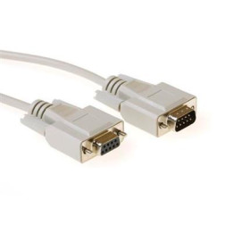 Кабел ACT AK2309, Serial D-sub 9 pin мъжко - D-sub 9 pin женско, 10м, Бял - AK2309 - 1
