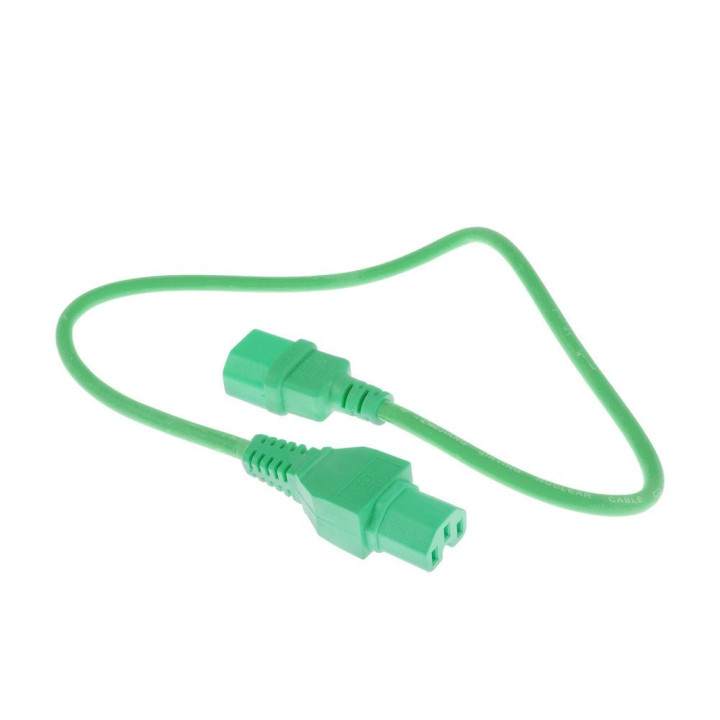 Захранващ кабел ACT, IEC C14 - IEC C15, 2m, Зелен - AK5310 - 2