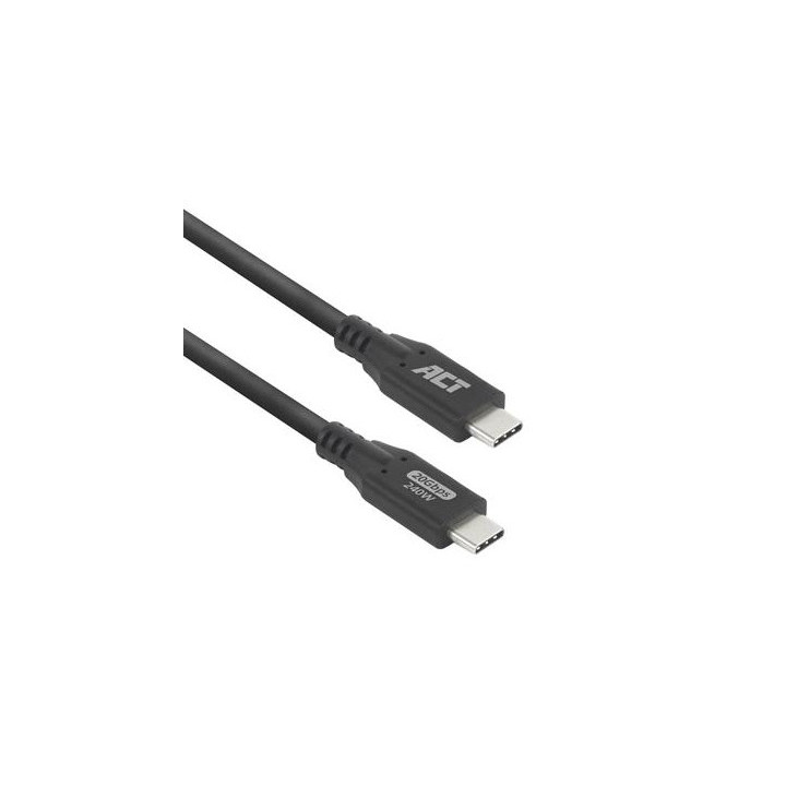 Кабел ACT USB-C към USB-C, 1 м, USB4 20Gbps, 240W, 8K - AC7421 - 1