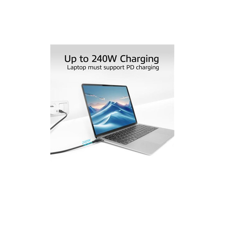 Кабел ACT USB-C към USB-C, 1 м, USB4 20Gbps, 240W, 8K - AC7421 - 6