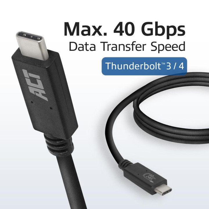 Кабел ACT USB-C към USB-C, 0.8 м, USB4 40Gbps 240W, сертифициран USB-IF - AC7451 - 5