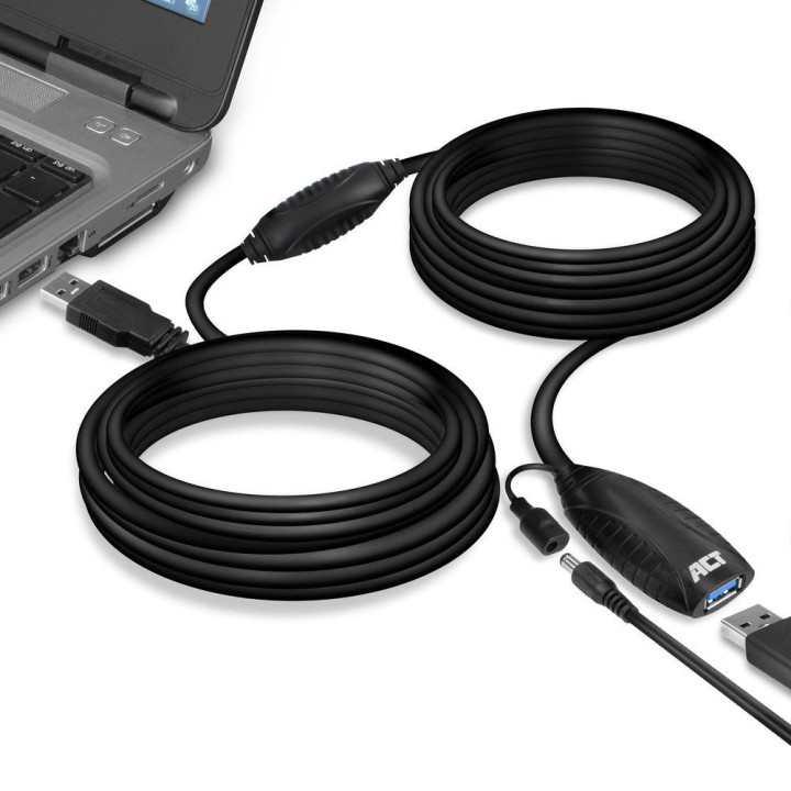 Кабел ACT AC6110, USB-A мъжко - USB-A женско, 10 м - AC6110 - 2