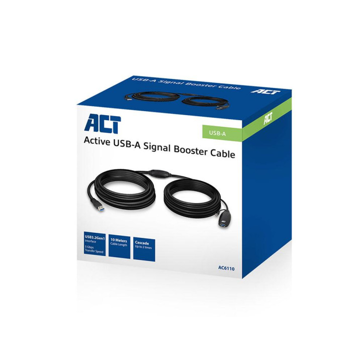 Кабел ACT AC6110, USB-A мъжко - USB-A женско, 10 м - AC6110 - 3
