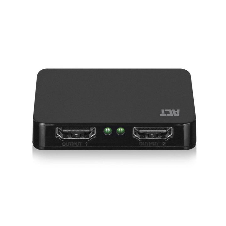 HDMI сплитер ACT, 1 вход към 2 изхода, 4K@30Hz, USB захранване, черен - AC7835 - 1