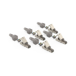 Комплект мрежови конектори HAMA Essential, 5 бр, RJ-45, CAT 6a, 10 Gbit/s, екраниран, инсталиране без инструменти - HAMA-200793 