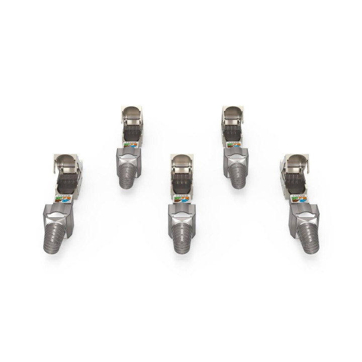 Комплект мрежови конектори HAMA Essential, 5 бр, RJ-45, CAT 6a, 10 Gbit/s, екраниран, инсталиране без инструменти - HAMA-200793 