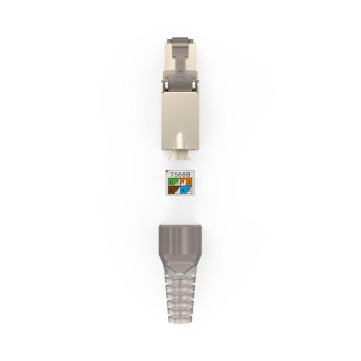 Комплект мрежови конектори HAMA Essential, 5 бр, RJ-45, CAT 6a, 10 Gbit/s, екраниран, инсталиране без инструменти - HAMA-200793 