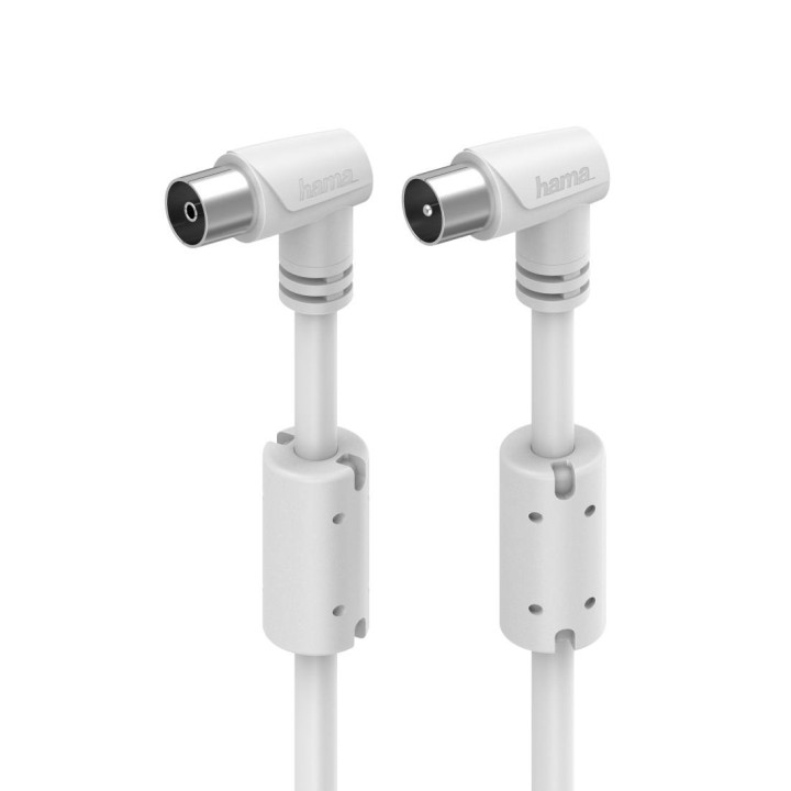 Коаксиален антенен кабел HAMA, RF мъжко - RF женско, 90°, 1.5м, 75Ω, тройно екраниран, 90dB - HAMA-205056 - 2