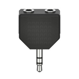 Аудио адаптер HAMA, 3.5 mm жак женско - 2 x 3.5 mm жак женско, стерео, черен - HAMA-205191 - 1