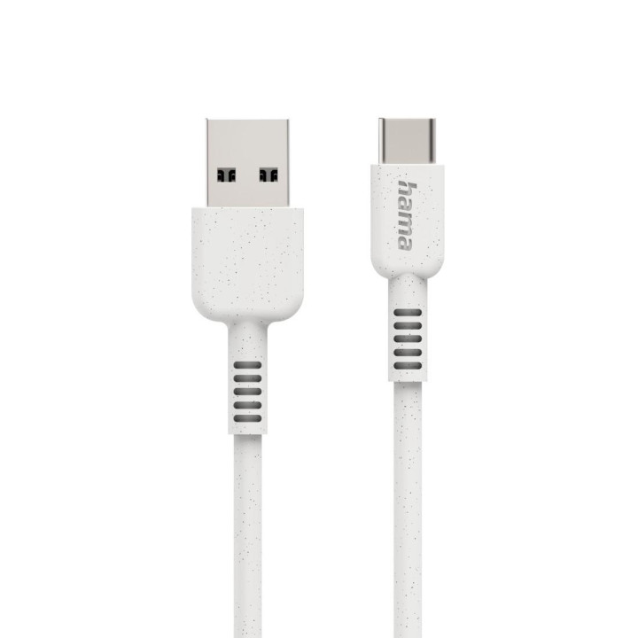 Кабел за зареждане HAMA Eco, USB-A - USB-C, 1 м, 480 Mbit/s, Бял - HAMA-187281 - 1